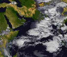 Indian Ocean weather, August 1992