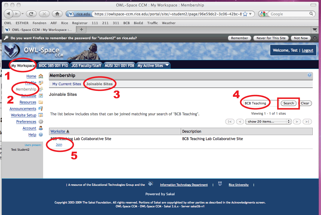 Navigating To The BCB Teaching Lab Collaborative Site